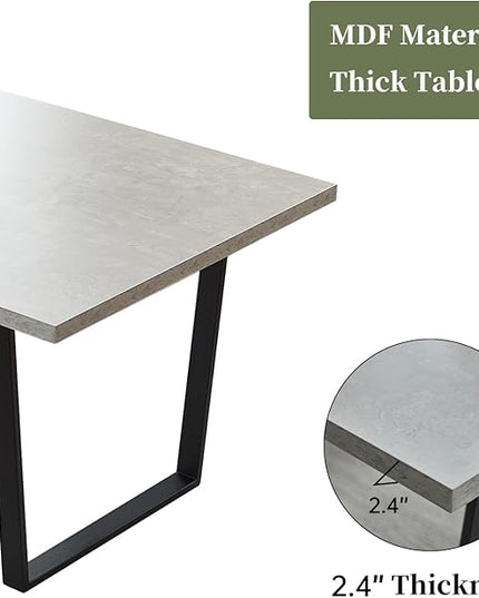 Rectangular Kitchen Dining Table, Space-Saving Rectangular Design, Thickened MDF Sturdy Structure, Suitable for Dining Room Kitchen Restaurant (Table)