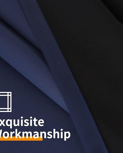 YoungsTex 100% Blackout Curtains Thermal Insulated Grommet Top Total Blackout Window Curtains for Bedroom with Black Back, 2 Panels, Navy, 42 x 72 Inch