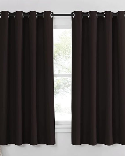 NICETOWN Blackout Window Drape and Curtain - (Toffee Brown Color) Window Treatment Panel for Home Theater, Noise Reducing Drape/Drapery, 52 inches Wide by 63 inches Long, 1 Piece