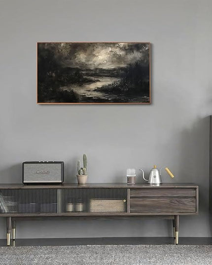 ILLBDR Framed Large Wall Art Moody Wall Decor Dark academia Wall Art Nature Landscape Painting Print Rustic Farmhouse Picture for Living Room Bedroom Office 20"x40"