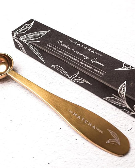 Golden Stainless Steel Matcha Measuring Spoon 1 Gram (1/2 Teaspoon) for Perfect Servings.