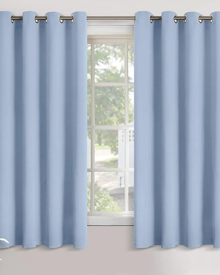 YoungsTex Baby Blue Room Darkening Curtains for Bedroom 63 Inch Long - Thermal Insulated Window Drapes with Grommet Blackout Privacy for Kids Boy Room Living Nursery, 2 Panels, 52 x 63 Inch