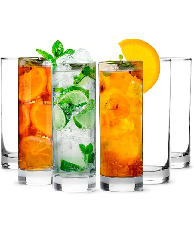 LEMONSODA Premium Highball Glass Set - Elegant Tom Collins Glasses Set of 6-12oz Tall Drinking Water Glasses - Bar Glassware for Mojito, Whiskey, Cocktail