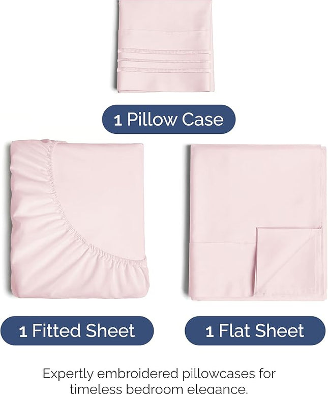Twin XL Size 3 Piece Sheet Set - Comfy Breathable & Cooling Bed Sheets Set - Hotel Luxury Bedding for Women, Men, Kids, Teens, Boys & Girls - Deep Pockets and Wrinkle Free - Oeko-Tex - Lavender Pink