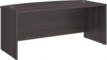 Bush Business Furniture Studio C 72W x 36D Bow Front Desk in Storm Gray, Computer Table for Home or Professional Office