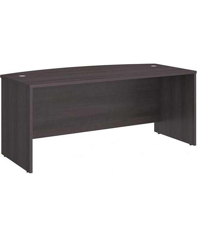 Bush Business Furniture Studio C 72W x 36D Bow Front Desk in Storm Gray, Computer Table for Home or Professional Office