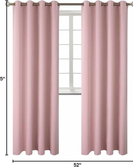 BGment Room Darkening Curtains 95 Inches Long - Grommet Thermal Insulated Drapes Window Treatment Curtains for Bedroom, 2 Panels, 52 x 95 Inch, Baby Pink