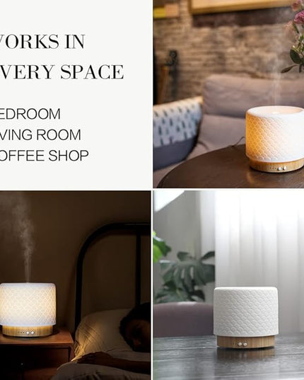 Essential Oil Diffuser 280ml Aromatherapy Diffuser for Large Room Small Humidifier with Sleep Mode-4 Timers, 3 Modes Lights, Auto-Off, No Beep