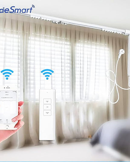 OlideSmart DIY WiFi Smart Automatic Curtain Motor Track System, Automatic Curtain Motor, Blinds Tracks, Length can be Customized (White, 4.2m)