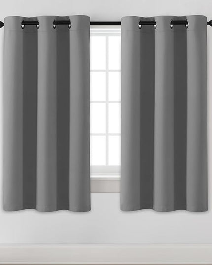 H.VERSAILTEX Blackout Curtains for Bedroom Thermal Insulated Room Darkening Living Room Curtains 63 Inch Long Grommet Privacy Protection Window Curtain Panels/Drapes for Nursery,2 Panels,Grey