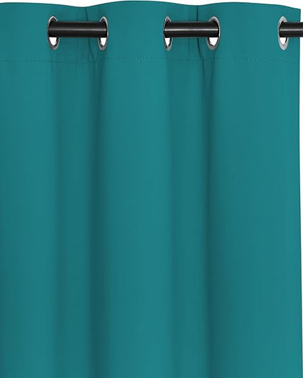 NICETOWN Blackout Sliding Glass Door Curtains, Room Darkening Thermal Insulated Curtains for Living Room Bedroom, Extra Wide Window Drapes, 1 Panel, W80 x L118, Peacock Teal