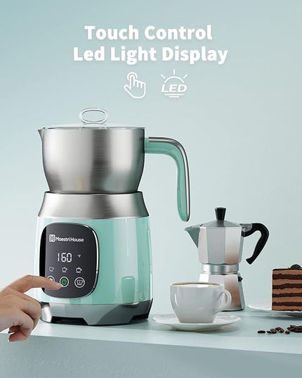 Maestri House Milk Frother, 21OZ Variable Temp and Froth Thickness Milk Frother and Steamer, Smart Touch Control Milk Warmer, Dishwasher Safe, Memory Function for Latte Cappuccino Hot Chocolate