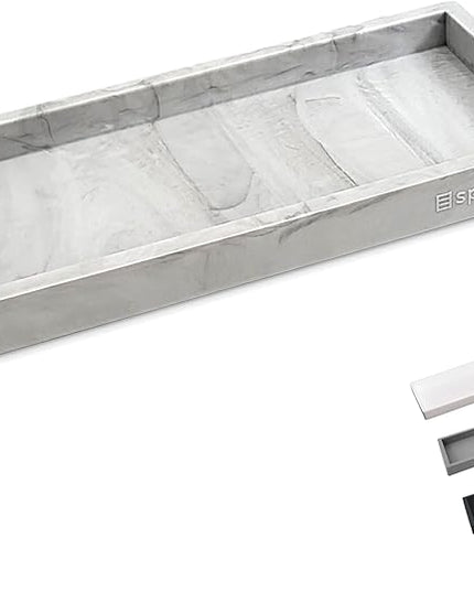 Countertop and Vanity Tray - Small 7.7” Silicone Tray for Soap Dispenser Bottles, Sponge Holder for Kitchen Sink Caddy Organizer, Bathroom Trays, Dish Soap Holder for Kitchen Counter, Keys