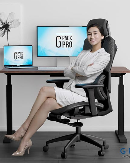 Mesh Office Chair – Ergonomic Office Chair with 4-Level Adjustable Lumbar Support, Headrest, 3D Armrest & Footrest – Holds Up to 290lbs (G-Howk-Pro -1)