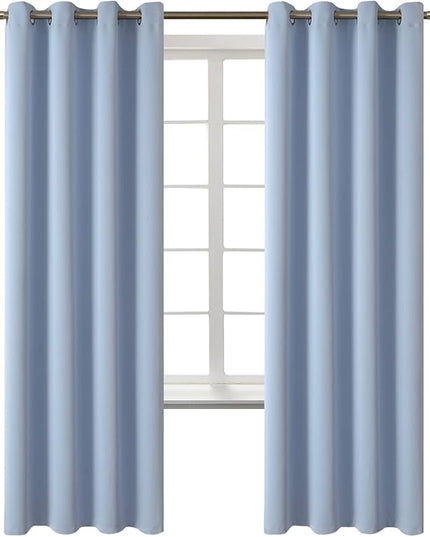 BGment Blackout Curtains for Bedroom - Grommet Thermal Insulated Room Darkening Curtains for Living Room, Set of 2 Panels (52 x 72 Inch, Spa Blue)