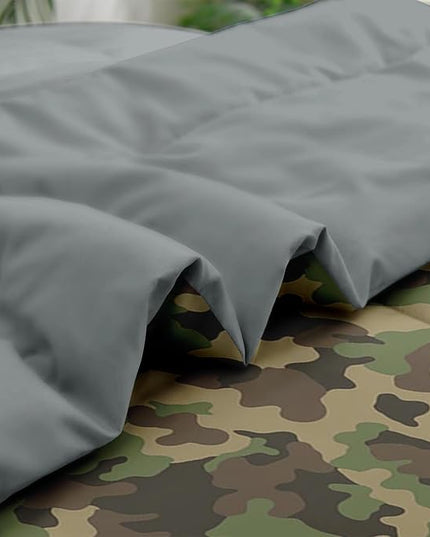 Comforter Set Queen Size, Military Hunting Camouflage 7 Pcs Bedding for Kids and Adults, Brown Green Camo Bed Sheet Sets with Fitted Sheet 2 Pillowcases & 2 Shams