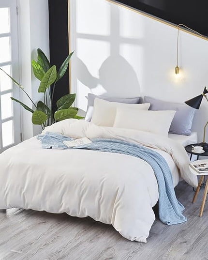 Houseri White Velvet California King Comforter Set Fluffy Solid Bedding Sets Flannel Cal Plain Sherpa Oversized Warm Fuzzy Puffy Size Cal King(96''*104''-Comforter)