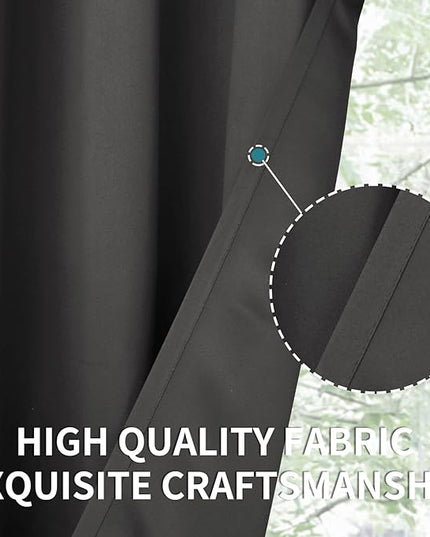 BGment Blackout Curtains for Living Room - Grommet Thermal Insulated Room Darkening Curtains for Bedroom, 2 Panels of 52 x 95 Inch, Dark Grey