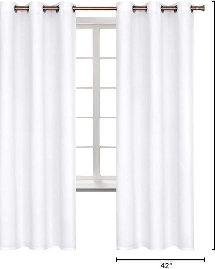 BGment Room Darkening Curtains 72 Inches Long - Grommet Thermal Insulated Drapes Window Treatment Curtains for Bedroom, 2 Panels, 42 x 72 Inch, Pure White
