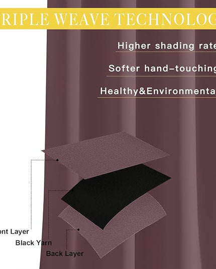 NICETOWN Wide Curtain 84 inch Length for Living Room, Grommet Thermal Insulated Blackout Room Divider Curtain Sound Proof Light Blocking for Patio/French Door (Dry Rose, 1 Panel, W80 x L84)