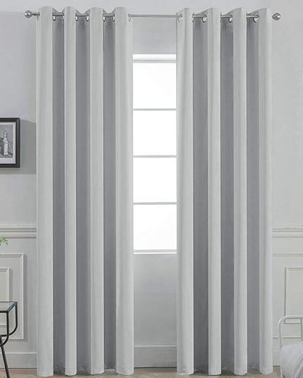 Yakamok Soft and Smooth Blackout Curtains for Bedroom - Grommet Thermal Insulated Room Darkening Curtains for Living Room, Set of 2 Panels (52 x 84Inch, Light Grey)