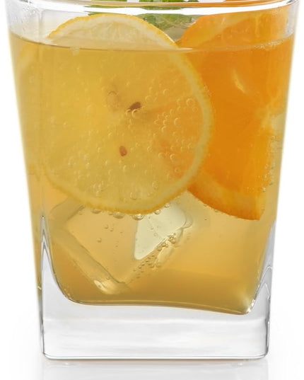 Libbey City Tumbler and Rocks Glass Set, Elegant Drinkware Glasses Set, Tall Drinking Glasses with Modern Lines, Dishwasher Safe Drinking Glasses Set of 16