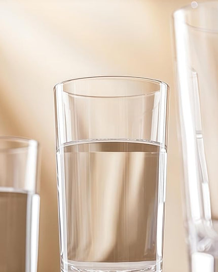 Glass Cups Set of 4 – 12oz Drinking Glasses with Mountain Base – Glasses Drinking Set & Water Glasses for Cocktails, Juice, Water – Premium Glassware for Home Bar (Crystal Mountain)
