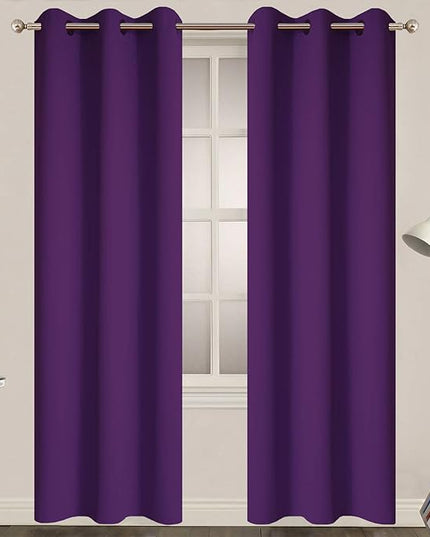 Yakamok Blackout Curtains for Bedroom,Thermal Insulated Blackout Grommet Top Drapes for Living Room,Purple,38x84 Inch, 2 Panels