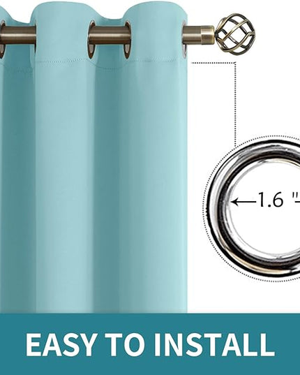BGment Blackout Curtains - Grommet Thermal Insulated Room Darkening Bedroom and Living Room Curtains, Set of 2 Panels (52 x 84 Inch, Baby Blue)