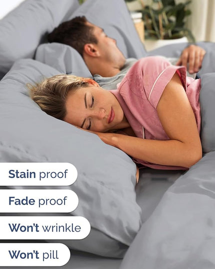 Extra Deep King Sheet Set - 6 Piece Breathable & Cooling Sheets - Hotel Luxury Bed Sheets Set - Easy & Secure Fit - Soft, Wrinkle Free & Comfy Sheets Set - Steel Blue Sheet Set with Extra Deep Pockets