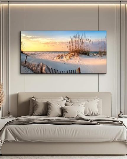 Canvas Wall Art for living room seaview sand dunes Seagrass landscapes bathroom Wall Decor Ready to Hang Home Decorations bedroom kitchen inspirational Canvas prints posters painting mural Artwork