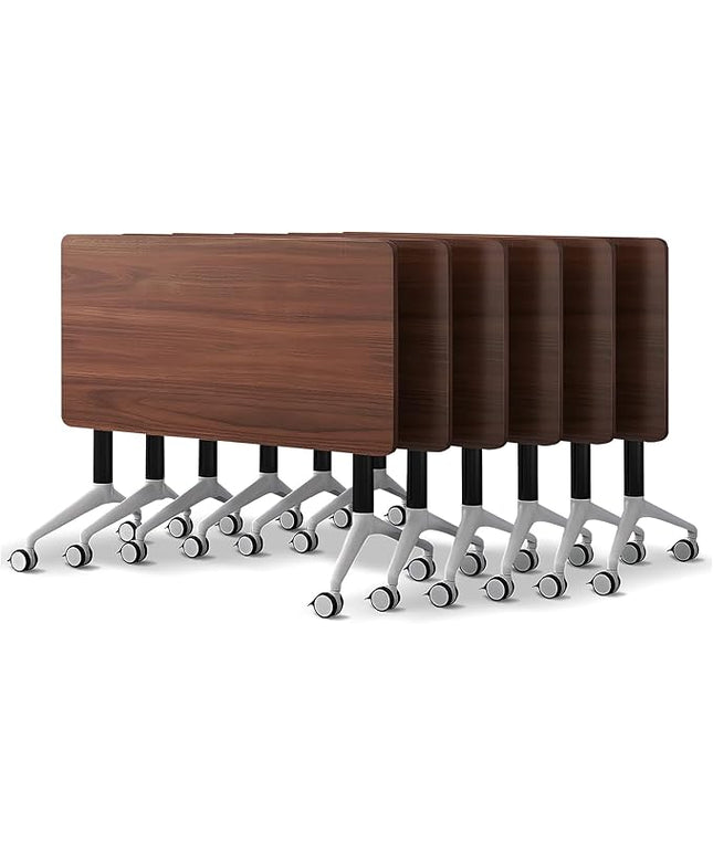 Conference Room Table with Flip-Top Design for Dynamic Meetings, Business Table Computer Desk with Heavy-Duty Frame,Foldable Seminar Meeting Tables for Home Office (6, A, 55.1IN)