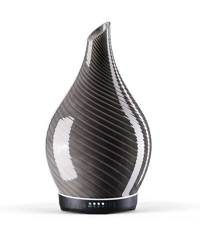 Porseme 280ml Essential Oil Diffuser Glass Color Changing Aroma Air Diffusers Aromatherapy Ultrasonic Cool Mist Humidifier 7 Running Hours Waterless Auto-Off for Sleeping, Yoga, Office (Pure Grey)