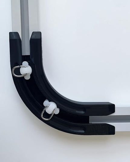 90° Curved Connectors for Track Curtains Ceiling Mount/Wall Mount, Ceiling Track for Curtains, Room Divider Curtains Tracks（Black 2PCS）.