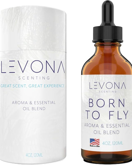Levona Scent Essential Oils - Scents for Home, Hotel & Office Use - Perfect for Home Diffuser & Humidifiers - Aroma Fragrance Oil, Ideal for Massage, Relaxation, and Spa - Born to Fly, 120ml