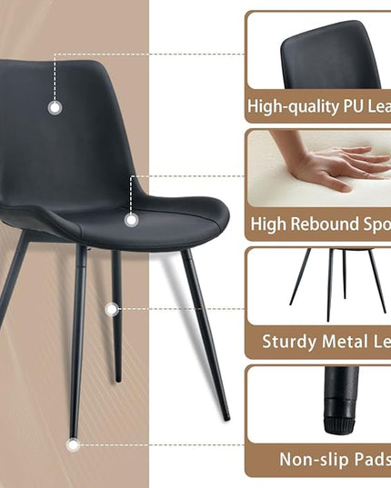 Small Dining Table Set for 4, 50'' Sintered Stone Dining Table with 4 Chairs, Easy to Assemble, Suitable for Small Spaces