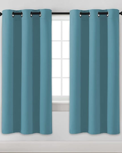 H.VERSAILTEX Blackout Curtains for Bedroom Thermal Insulated Room Darkening Living Room Curtains 72 Inch Long Grommet Privacy Protection Window Curtain Panels/Drapes for Nursery, 2 Panels, Storm Blue
