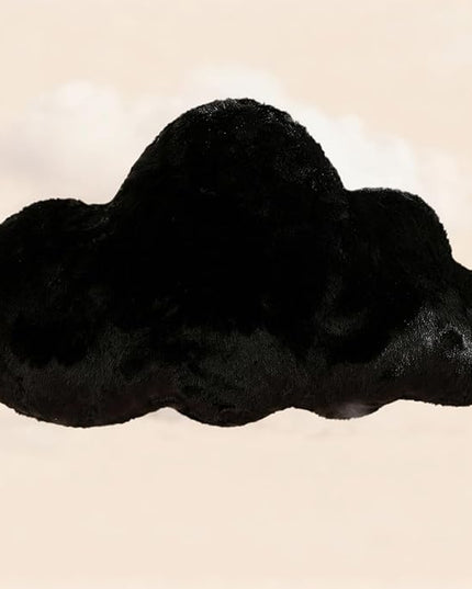 YRXRUS Cloud Pillows, Black Cloud Shaped Pillow, Decorative Throw Pillow Gifts, Cute Plush Room Decor, Fluffy Faux Rabbit Fur 13"x21" Pillows for Living Bedroom Kids Room