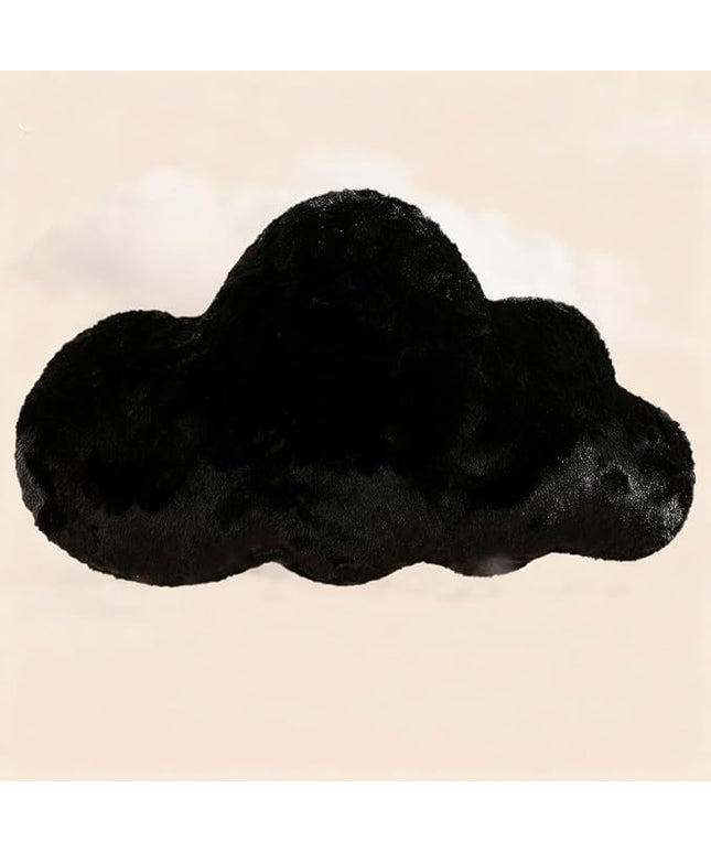 YRXRUS Cloud Pillows, Black Cloud Shaped Pillow, Decorative Throw Pillow Gifts, Cute Plush Room Decor, Fluffy Faux Rabbit Fur 13"x21" Pillows for Living Bedroom Kids Room