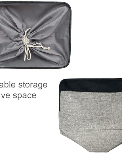 TheWarmHome Organization and Storage Basket for Organizing - 17x14x10 inch Large 3 Pack Collapsible Storage Bin for Shelves, Fabric Basket for Gifts Empty Organizer Gift Closet (Black & Grey)