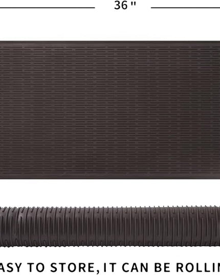 Silicone Dish Drying Mat for Multiple Usage,Easy clean,Eco-friendly,Heat-resistant Silicone Mat for Kitchen Counter or Sink,Refrigerator or Drawer Liner Coffee 5XL 36inches x 18inches