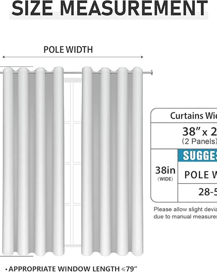 BUHUA Grey Blackout Curtain Panels, Room Darkening Curtains 96 Inches Long Grommet, Thermal Insulated Window Curtains with Silver Tree Branches Print, 38W x 96L, Light Grey, 2 Panels