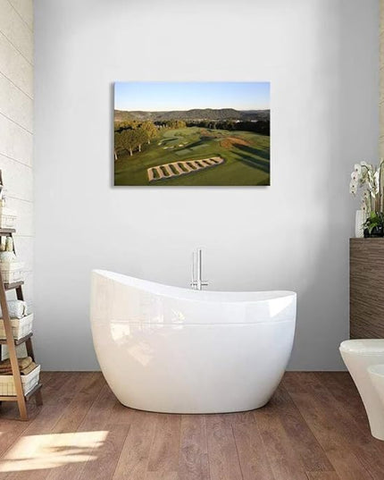 Oakmont Country Club Golf Courses Wall Art for Living Room Bedroom Bathroom Home Decorations Golf Art Golf Course Picture Poster Framed Artwork Canvas Prints Ready to Hang(28''H x 44''W)