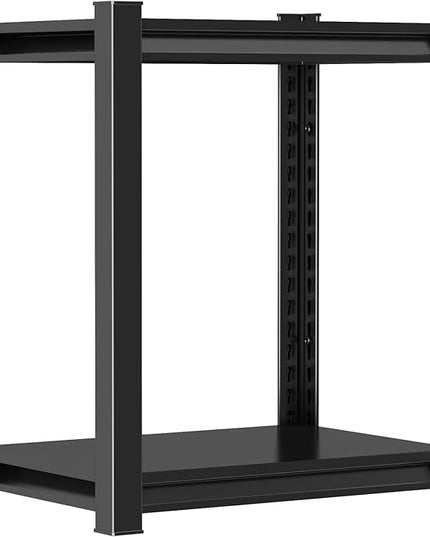 2-Tier Storage Shelves,1200 Lbs Metal Shelving Unit, Double-Layer Columns, Adjustable Reinforcing Shelves for Coffee Table in Living Room, Bedroom, Kitchen，Office(16''W*10''D*22''H)