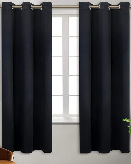 BGment Blackout Curtains for Bedroom - Grommet Thermal Insulated Room Darkening Curtains for Living Room, Set of 2 Panels (38 x 63 Inch, Black)