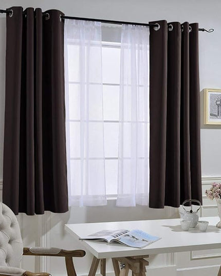 NICETOWN Bedroom Blackout Curtains and Drapes - Triple Weave Thermal Insulated Solid Grommet Blackout Panels for Basement(1 Pair, 52 inches by 45 Inch, Toffee Brown)