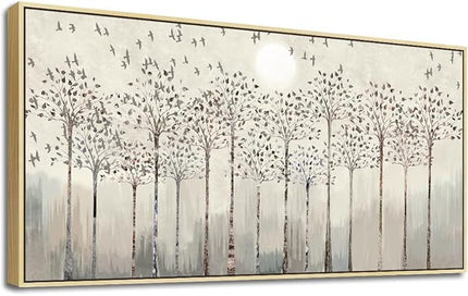 hyidecorart Natural Wood Framed Canvas Wall Art For Living Room Large Wall Decorations For Bedroom Room Office Wall Decor Abstract Scenery Wall Painting Prints Pictures Artwork Home Boho Wall Decor