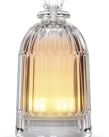 Glass Essential Oil Diffuser, Aroma Diffusers with Glass Cover & Plastic Reservoir Small Humidifiers with 7 Color LED Lights Auto-Off for Home Office Bedroom Yoga 120ml(White Bottom)