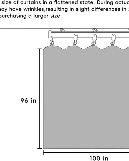 Room Divider Curtains Flexible Ceiling Tracks Set Curtain Track Ceiling Mount Blackout Curtain for Living Room Bedroom Ceiling Curtain Rod Privacy Dividers Panels W100 x H96 Black Drape & Black Rail