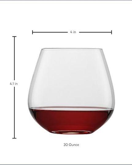 SCHOTT ZWIESEL Forté Rocks Glass (Set of 6), Stemless Tumbler for Various Types of Wine, Dishwasher-Safe Tritan Crystal Glasses, Made in Germany (20 Ounce)